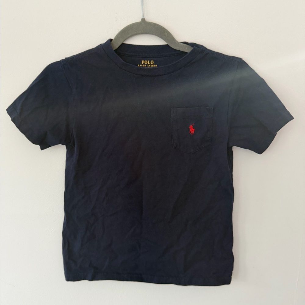 Polo by Ralph Lauren Dark Blue Tee with red horse size small (8)